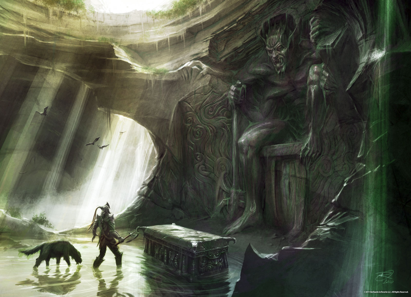 Illustration for article titled This Skyrim Concept Art Isn't Afraid to Fight Dragons